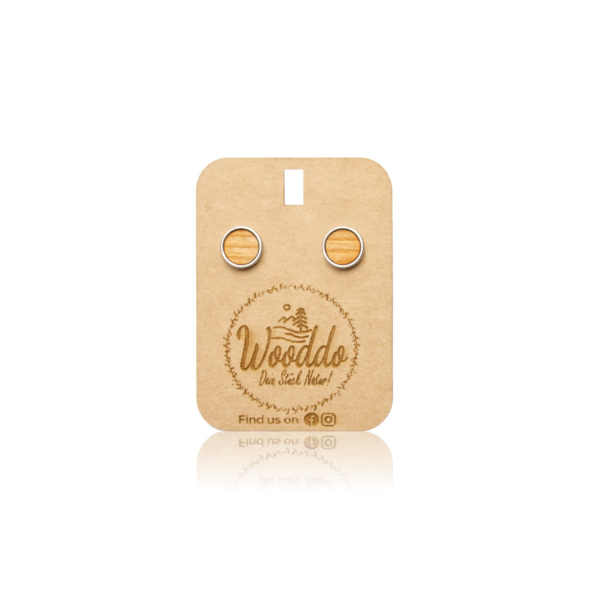 Holz Ohrstecker Circle Big Kirsche aus Kirschholz auf dem Wooddo-Halter