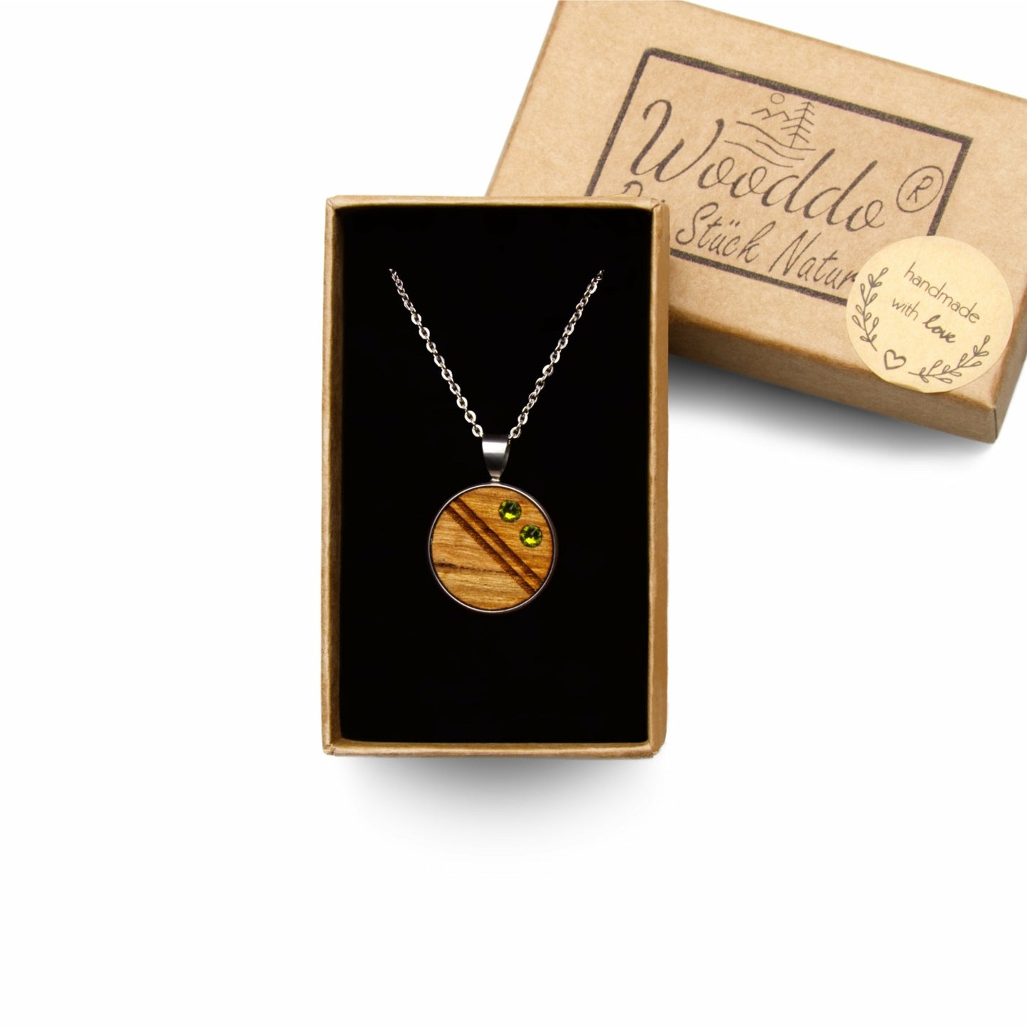 Halskette Crystal Green - wooddo