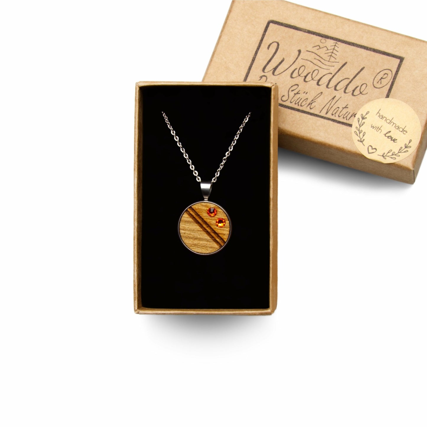 Halskette Crystal Orange - wooddo