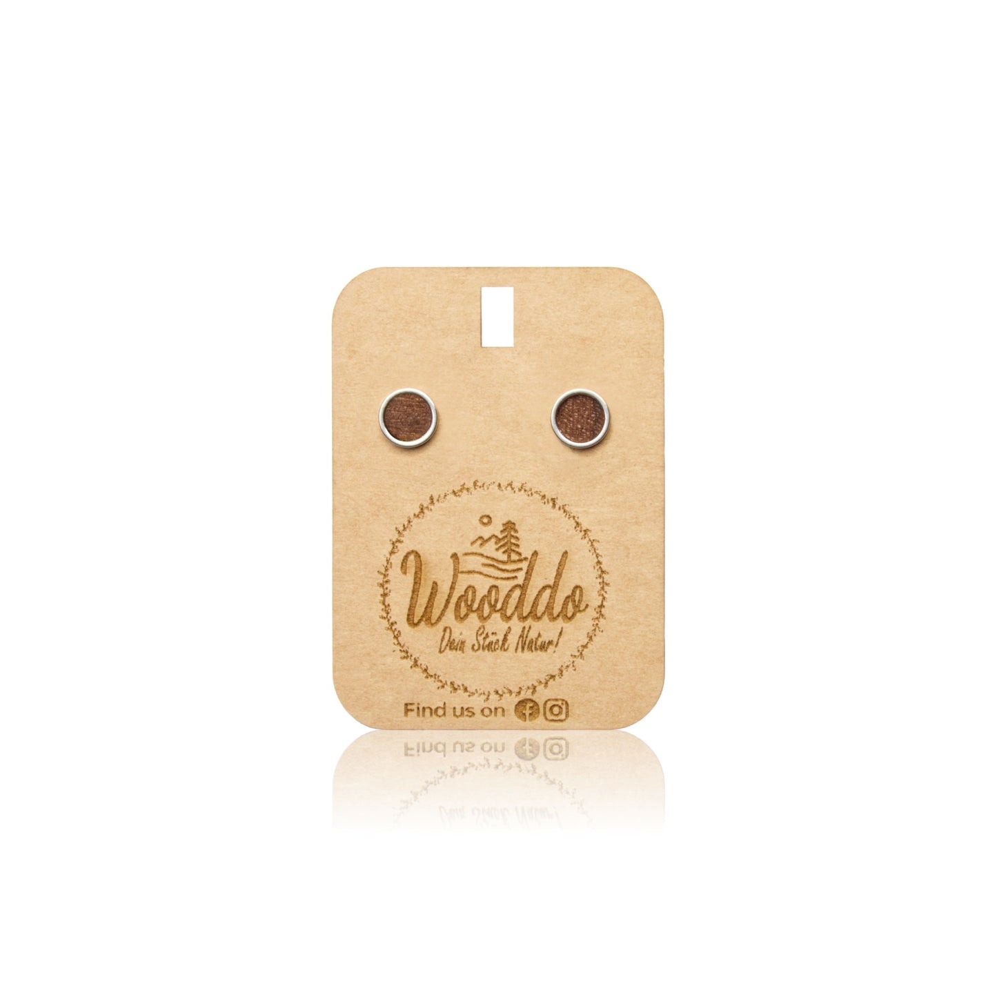 Ohrstecker Circle Small Nuss - wooddo