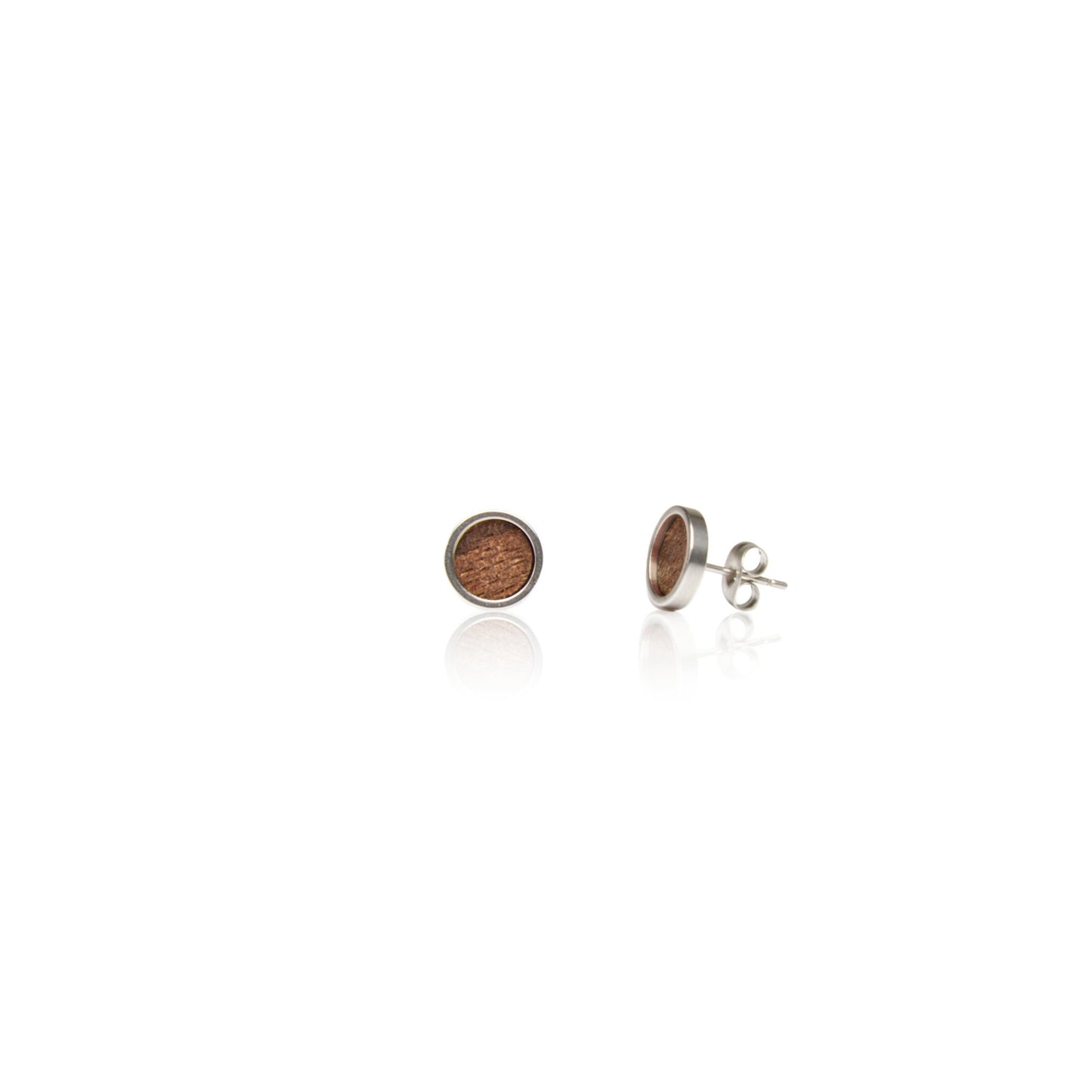 Ohrstecker Circle Small Nuss - wooddo