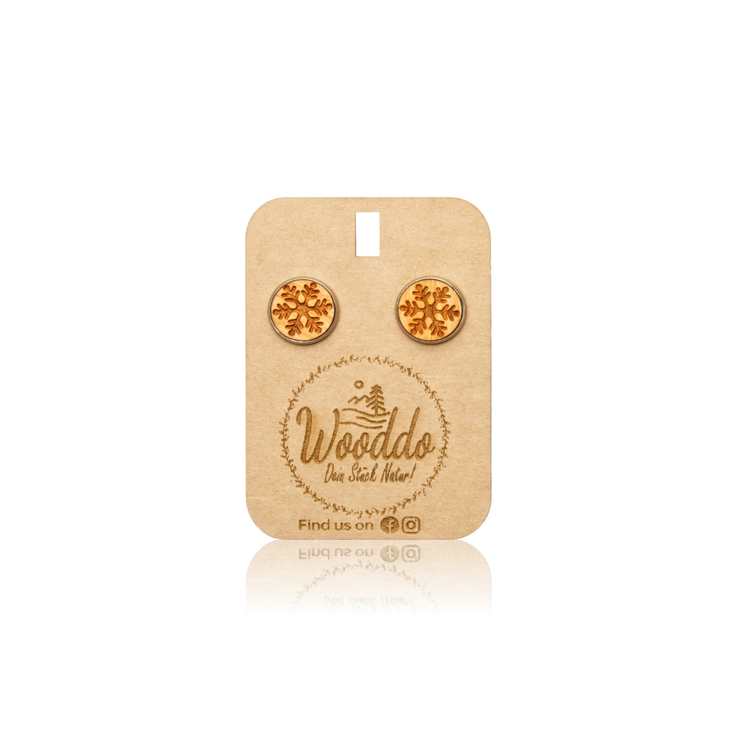 Ohrstecker Snowflake - wooddo