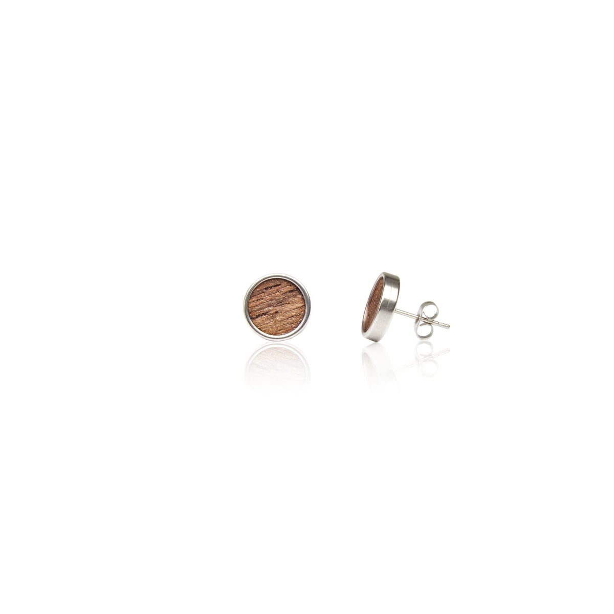 Holz Ohrstecker Circle Big Nuss aus Nussholz mit Edelstahlstecker und Verschluss