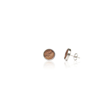 Holz Ohrstecker Circle Big Nuss aus Nussholz mit Edelstahlstecker und Verschluss
