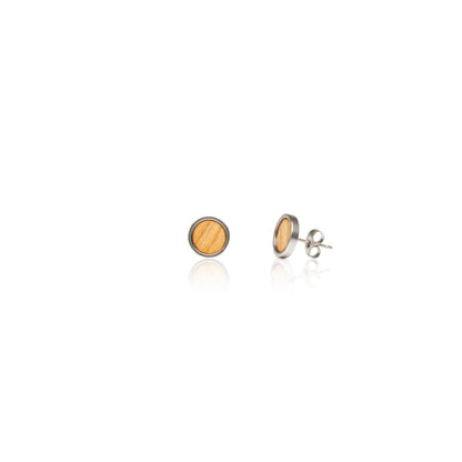 Holz Ohrstecker Circle Small Kirsche aus Kirschholz mit Edelstahlstecker und Verschluss