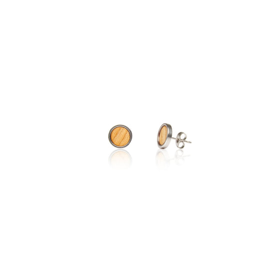 Holz Ohrstecker Circle Small Kirsche aus Kirschholz mit Edelstahlstecker und Verschluss