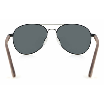 Sky BLACK - Walnuss Pilotenbrille - wooddo